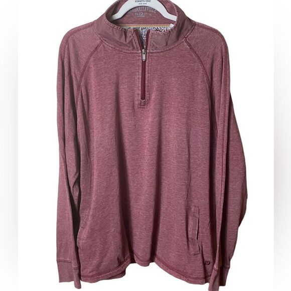 MARGARITAVILLE Men’s Sz XXL Maroon 1/4 Zip Pullover Athletic Casual Sweater - Picture 2 of 6